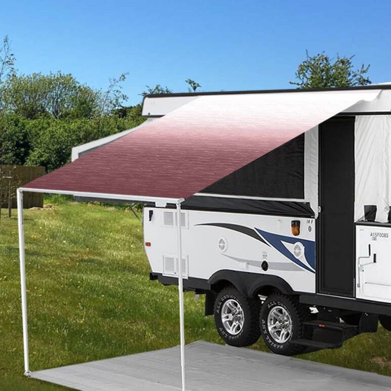 Carefree 14'W x 8'Ext. Burgundy Shale Fade One-Piece Replacement Vinyl Fabric for RV Patio Awnings • JU146A00