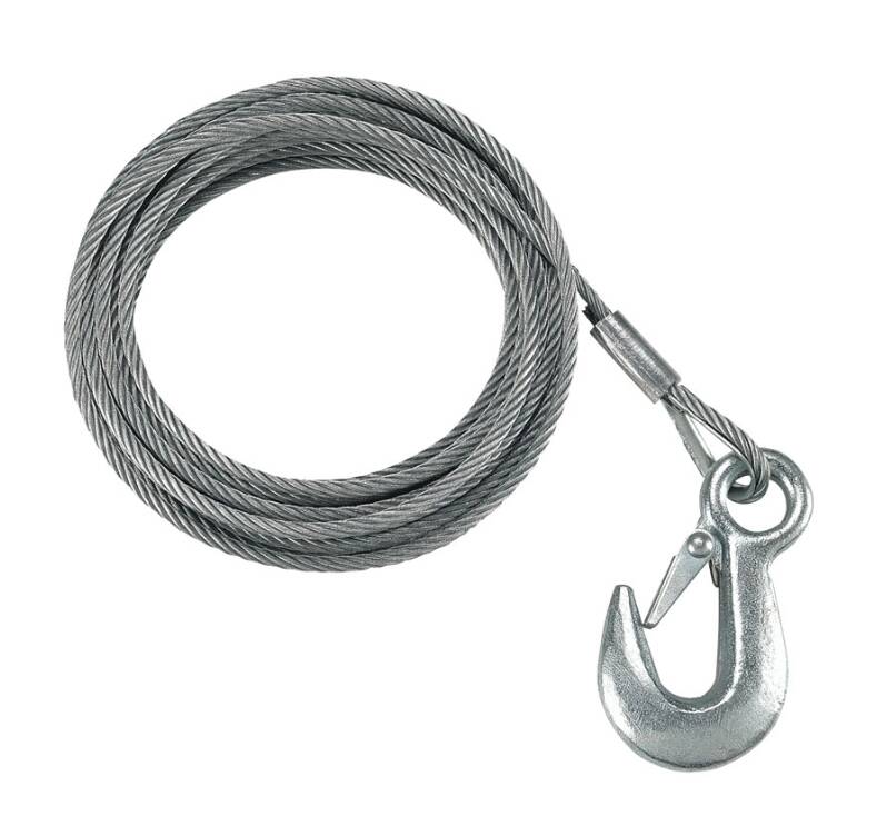 Fulton Trailer Winch Accessory, Cable w/ Hook, 3/16" x 25' • WC325 0100