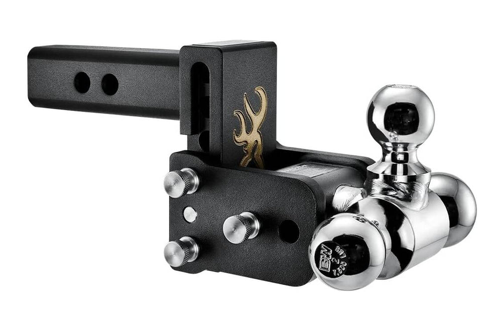 B&W Tow & Stow Adjustable Tri-Ball Mount - Browning - 2" Receiver - 1 7/8", 2", 2 5/16" Ball - 3" Drop • TS10047BB