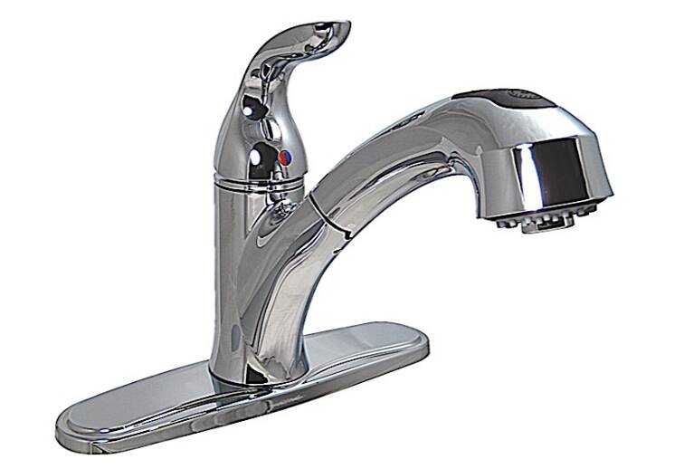 Valterra Single-Handle Pull Out Hybrid Kitchen Faucet, Chrome • PF231341