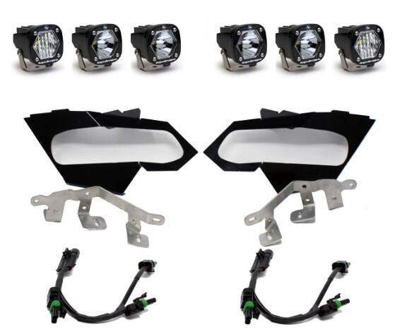 Baja Designs Can-Am S1 Triple LED Headlight Kit - Can-Am 2017-24 Maverick X3 • 447074