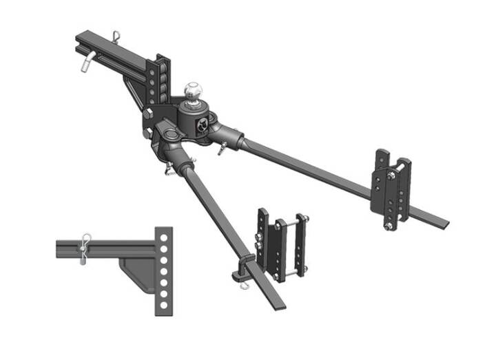 Blue Ox TrackPro Weight Distribution Hitch - 800 TW Standard Shank 7 Hole with Longer L-Brackets • BXW0853