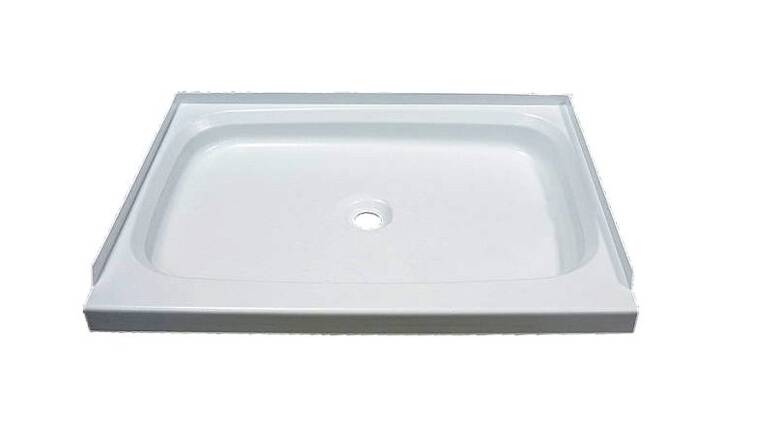 Lippert RV Shower Pan with Center Drain - 24" x 32", White • 210367
