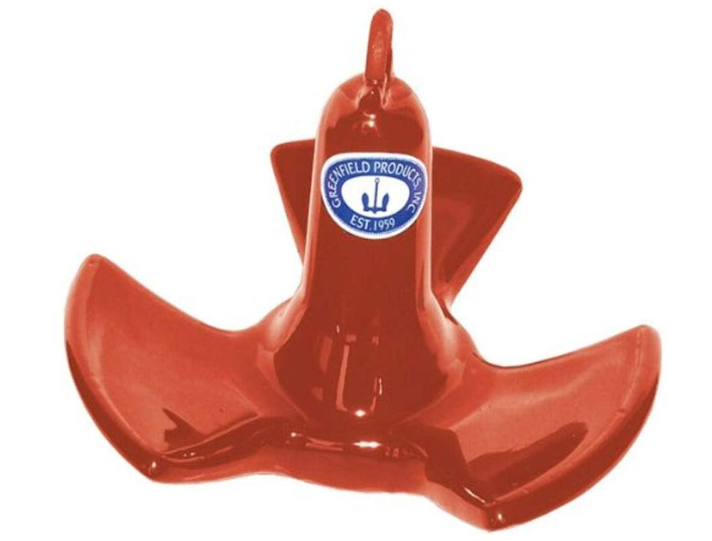 Greenfield 20 lb Red PVC Coated Iron Tri-Fluke River Anchor • 520-RD