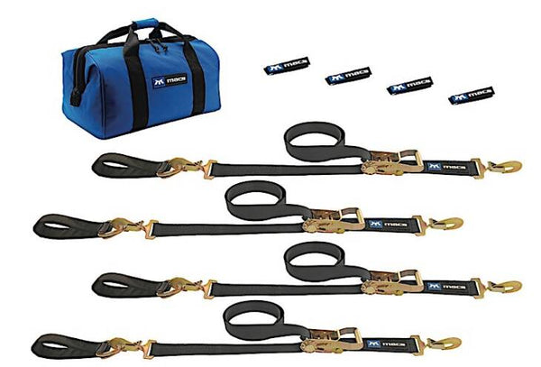 Mac's Ultra Pack Tie Down Strap Kit - Axle Straps & 6 ft. Sewn End Ratchet Straps • 511206