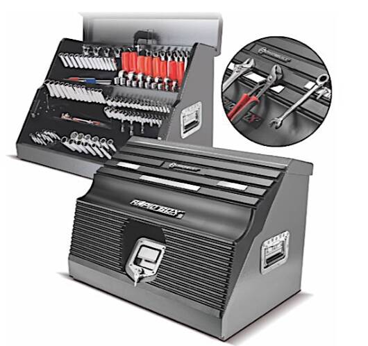 Powerbuilt 26" Rapid Box Slant Front Toolbox Tool with Tool Magnets - Grey • 240102