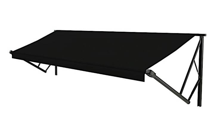 Lippert Solera Power & Hybrid 14'W x 8' Ext. Vinyl Solid Black Power/Manual RV Patio Awning Roller Assembly • V000211468