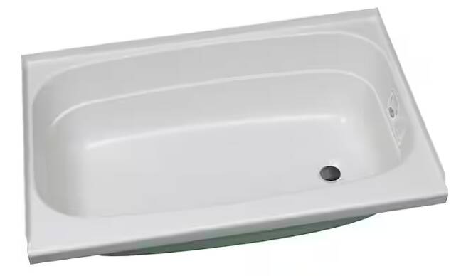 Specialty Recreation White Plastic Rectangular Bath Tub with Right Hand Drain, 32"L x 24"W • BT2432WR