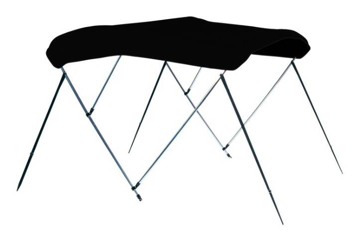 Carver Jet Black Sunbrella Acrylic 3-Bow Ready to Assemble Bimini Canvas with Storage Boot, 6' L x 73"-78" W • 403A-02