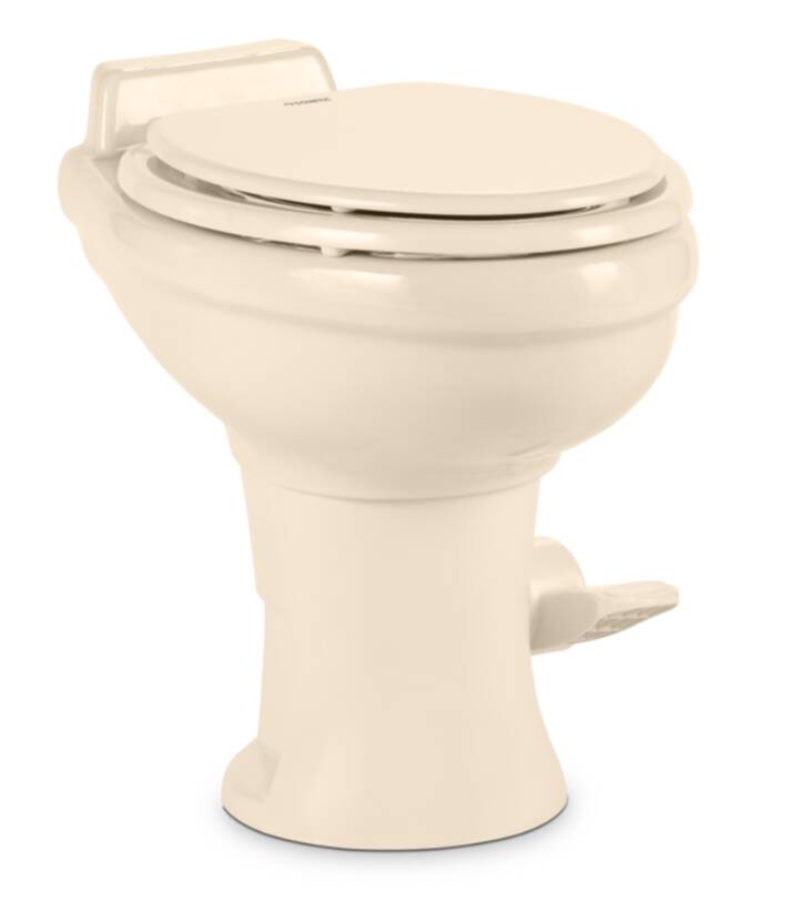 Dometic 320 Series Gravity Toilet, Elongated Ceramic Bowl, Standard Height, Bone • 9108781897