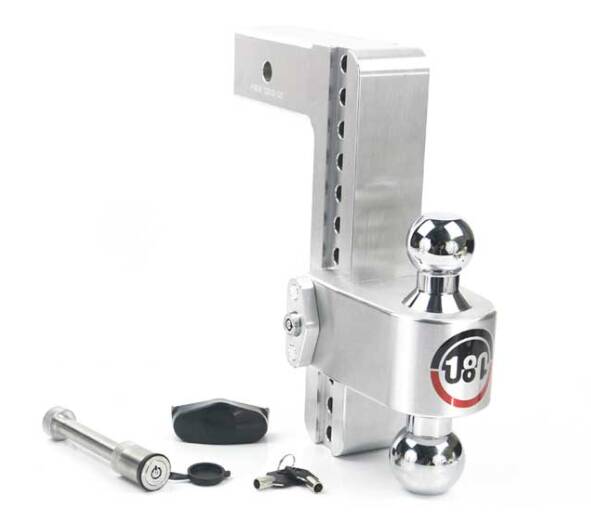 Weigh Safe 180 Turnover Ball 10" Drop Hitch with 2.5" Shank & Chrome Plated 2 & 2-5/16" Ball Keyed Alike • CTB10-2.5-KA