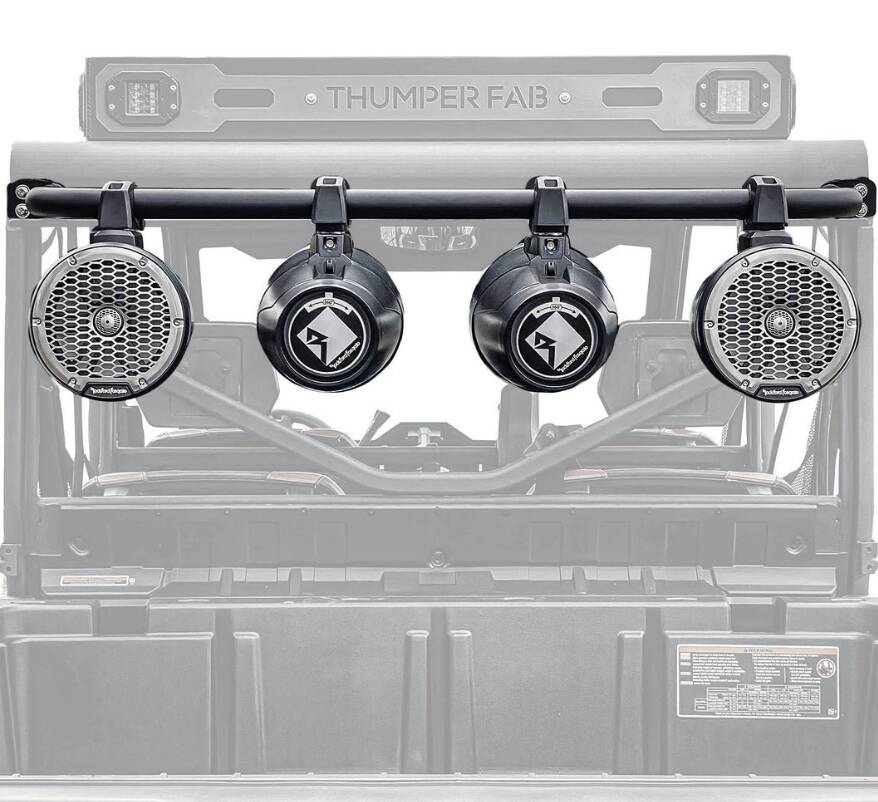 Thumper Fab Can-Am Defender Wake Tower Speaker Bar, Black • TF040001-BK