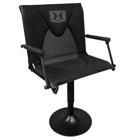Hawk Premium Swiveling Hunting Blind Chair, Black • HWK-PBC
