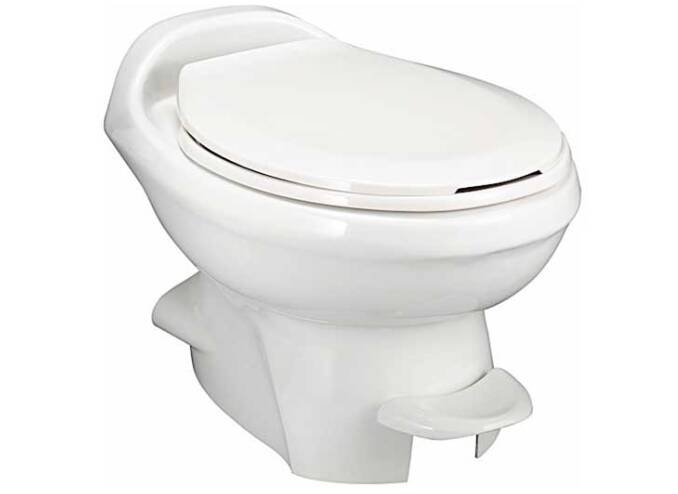 Thetford Aqua Magic Style Plus White Plastic Low Profile Built-In Toilet with Hand Spray • 34434