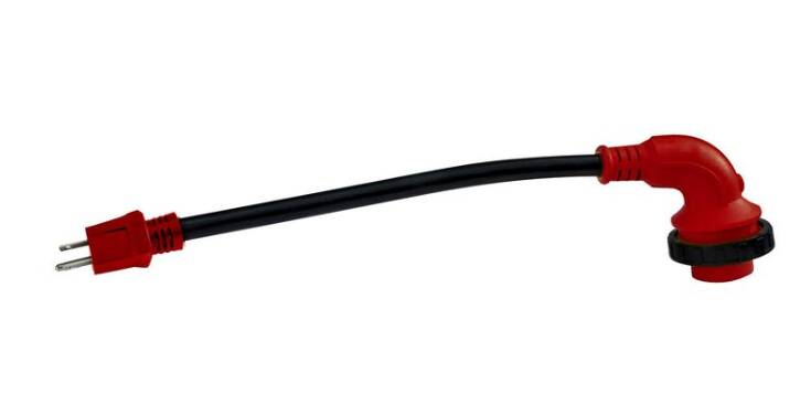 Valterra Mighty Cord RV Detachable Adapter Cord – 15 Amp Male to 30 Amp Female – 90 Degree Connector • A10-1530D90VP