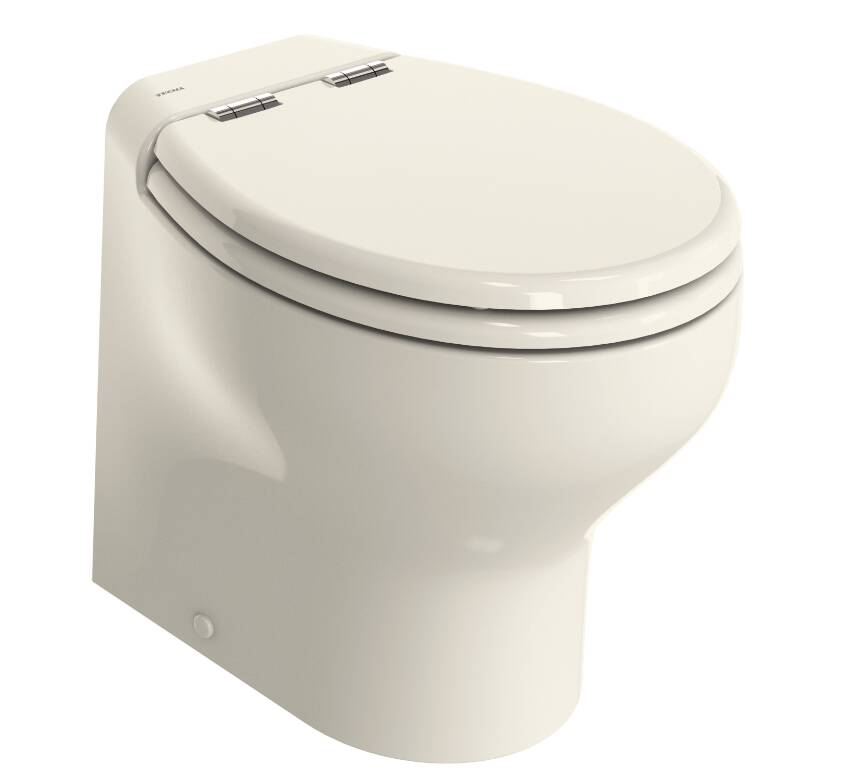 Thetford Tecma Silence Plus 2G Bone Porcelain 12V High Profile Built-In Toilet with Wall-Mounted Control • 98266