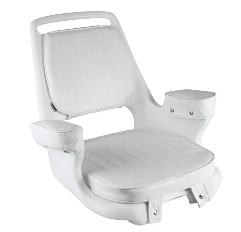 Wise Captains Chair with Cushion Set and Mounting Plate, White • 8WD1007-3-710