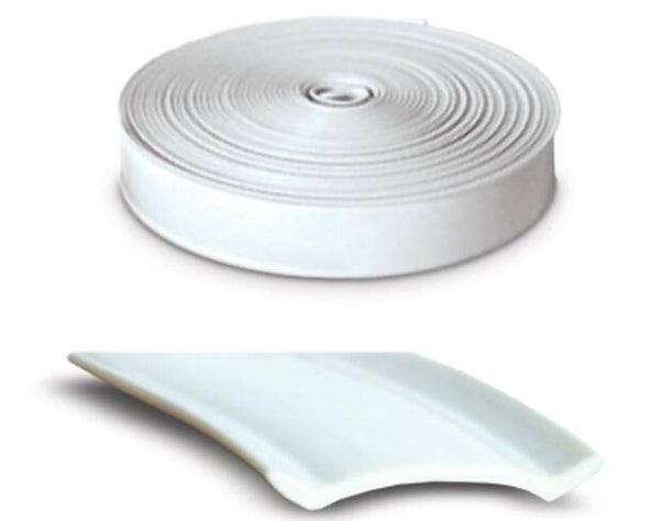 RV Designer Heavy-Duty Vinyl Insert Trim - White - 1" x 100' • E461