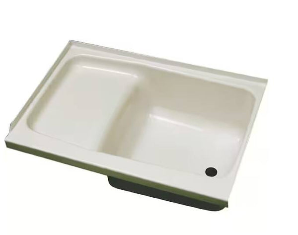 Specialty Recreation Parchment Plastic Rectangular Step Bath Tub with Right Hand Drain, 36"L x 24"W • ST2436PR