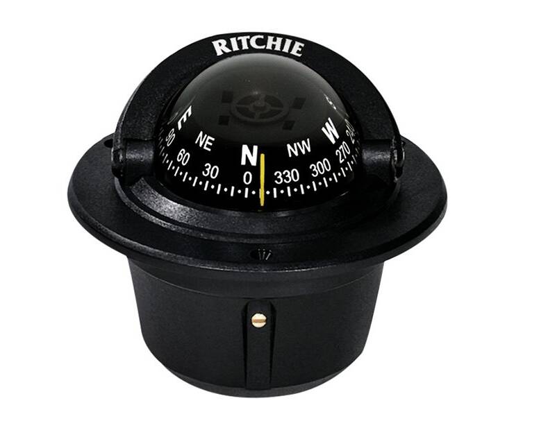 Ritchie Explorer Black Flush Mount Compass • F-50