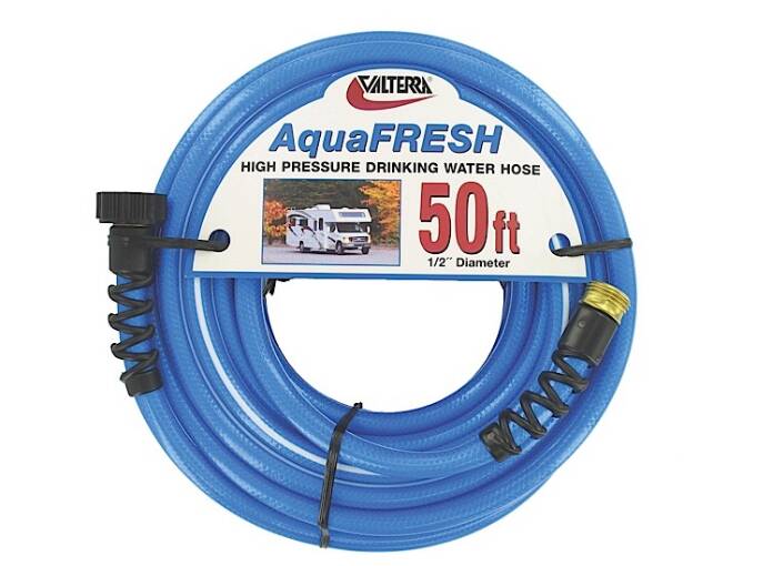 Valterra AquaFRESH Blue High Pressure Drinking Water Hose 1/2" x 50' • W01-8600