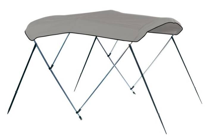 Carver Cadet Gray Sunbrella Acrylic 3-Bow Ready to Assemble Bimini Canvas with Storage Boot, 6' L x 67"-72" W • 402A-10