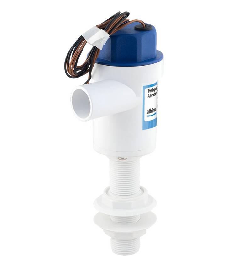 Albin Pump Cartridge Aerator Pump - 1100 GPH - 12V - Straight • 01-05-081