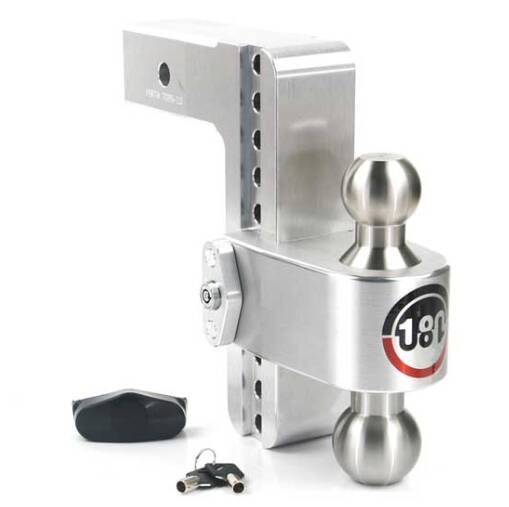 Weigh Safe 180 Turnover Ball 8" Drop Hitch w/ 2.5" Shank 8K/14.5K GTWR with Dual Pin Lock • LTB8-2.5
