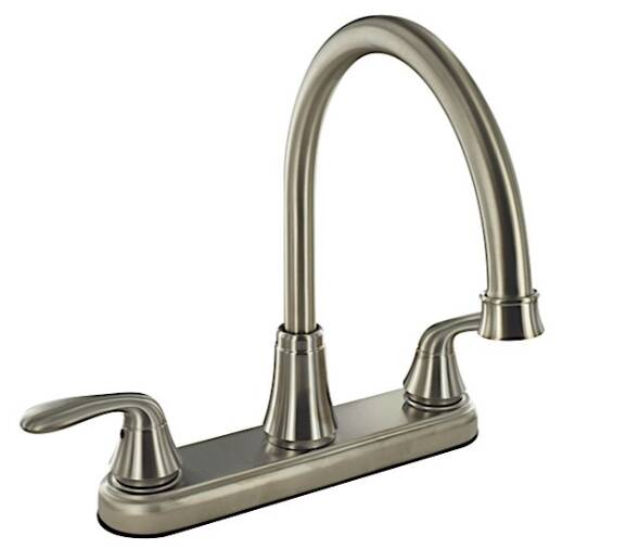 Valterra Premium RV 2-Handle Hi Arc Kitchen Faucet, Brushed Nickel • PF231402