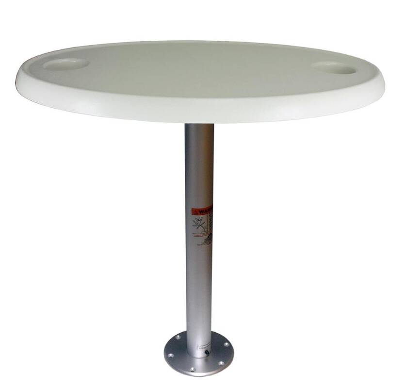 Springfield Marine Stowable Oval Table Kit with Flush Mount Base, 30" L x 18" • 1690206
