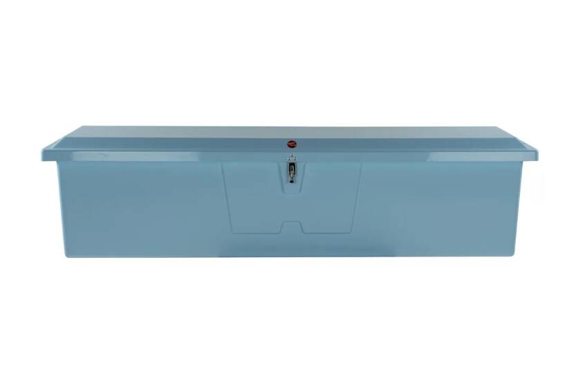 Taylor Made Stow N’ Go Fisherman’s Fiberglass Dock Box, Extra Large (24"H X 95"W X 22"D), Ice Blue • 83560IB