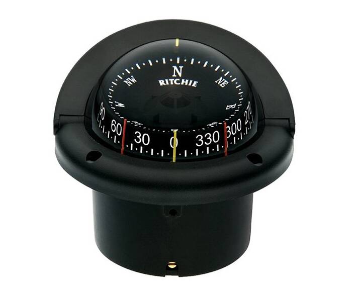 Ritchie Helmsman Black Flush Mount Compass • HF-743
