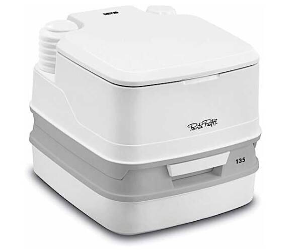 Thetford Porta Potti 135 White/Gray Plastic Portable Toilet - 2.6 Gallons • 92860