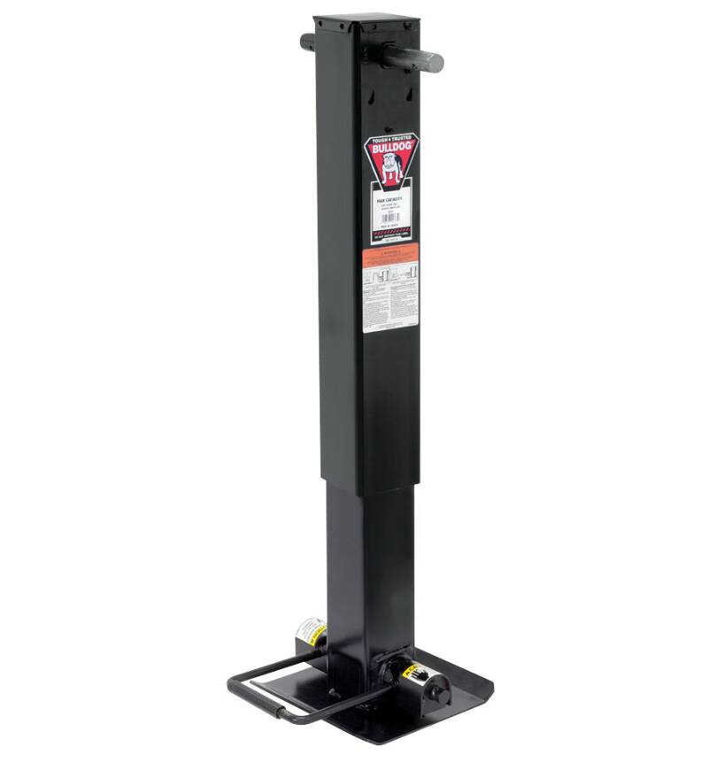 Bulldog Twin Cam HD Square Trailer Jack, 25,000 lbs. Support Capacity, Side Wind, 12-1/2 in. Travel • 182701