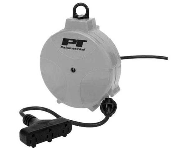 Performance Tool Retractable Cord Reels with 3 Outlets 20', 18 AWG • W2275