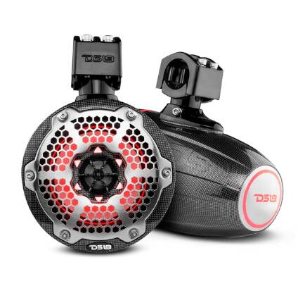 DS18 6.5" Marine Water Resistant Wakeboard Tower Speakers with Integrated RGB LED Lights 300 Watts • CF-X6TP