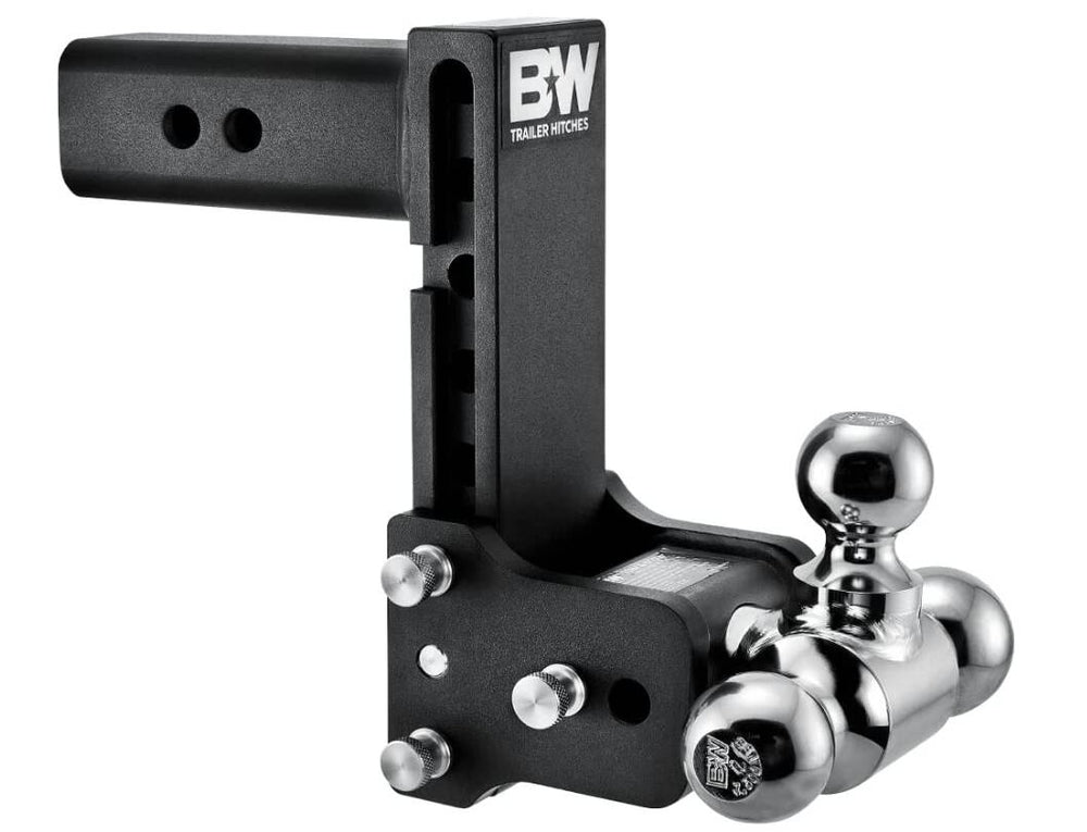 B&W Tow & Stow Adjustable Tri-Ball Mount - 2.5" Receiver - 1 7/8", 2", 2 5/16" Ball - 7" Drop • TS20049B