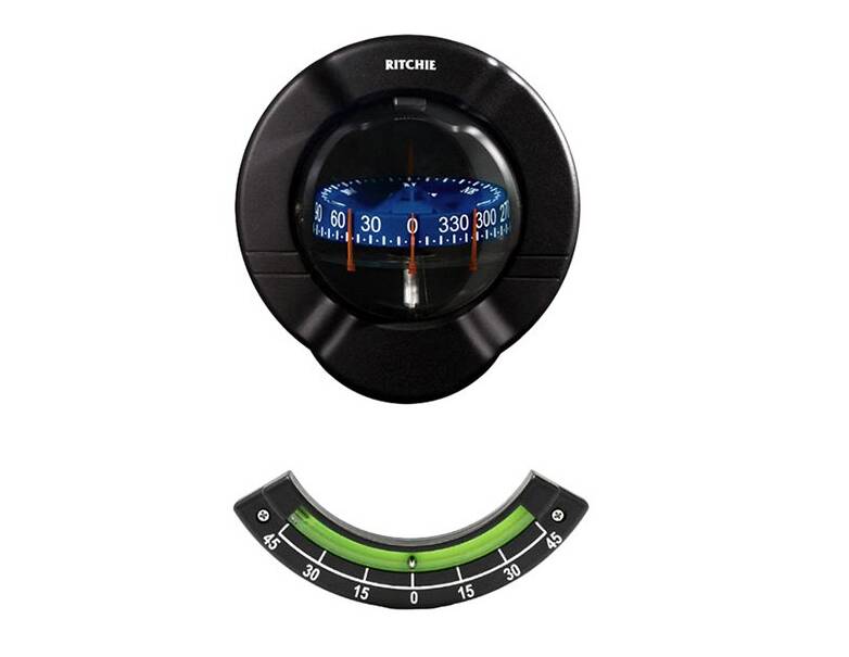 Ritchie Venture Black Bulkhead Mount Compass with Clinometer • SR-2