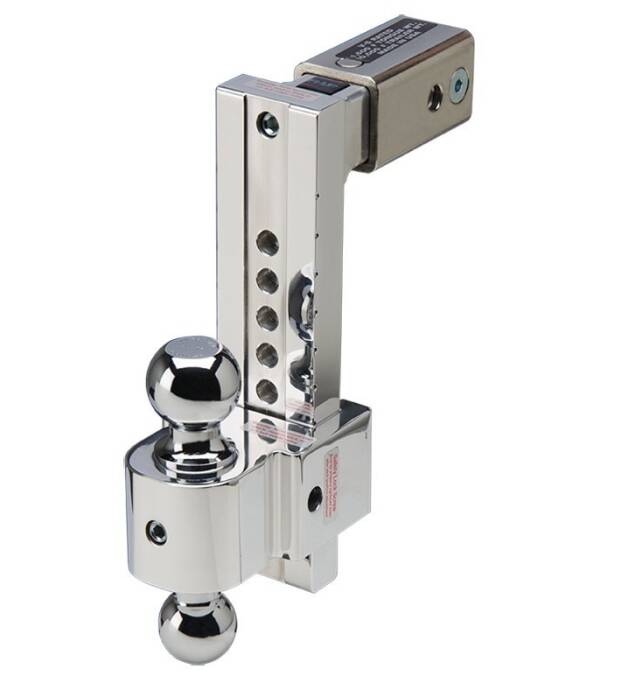 Fastway Flash Silent Tow 2-Chrome Ball Mount, 4" Drop, 5" Rise, 10K Lbs, 2" Hitch • 47-00-3400