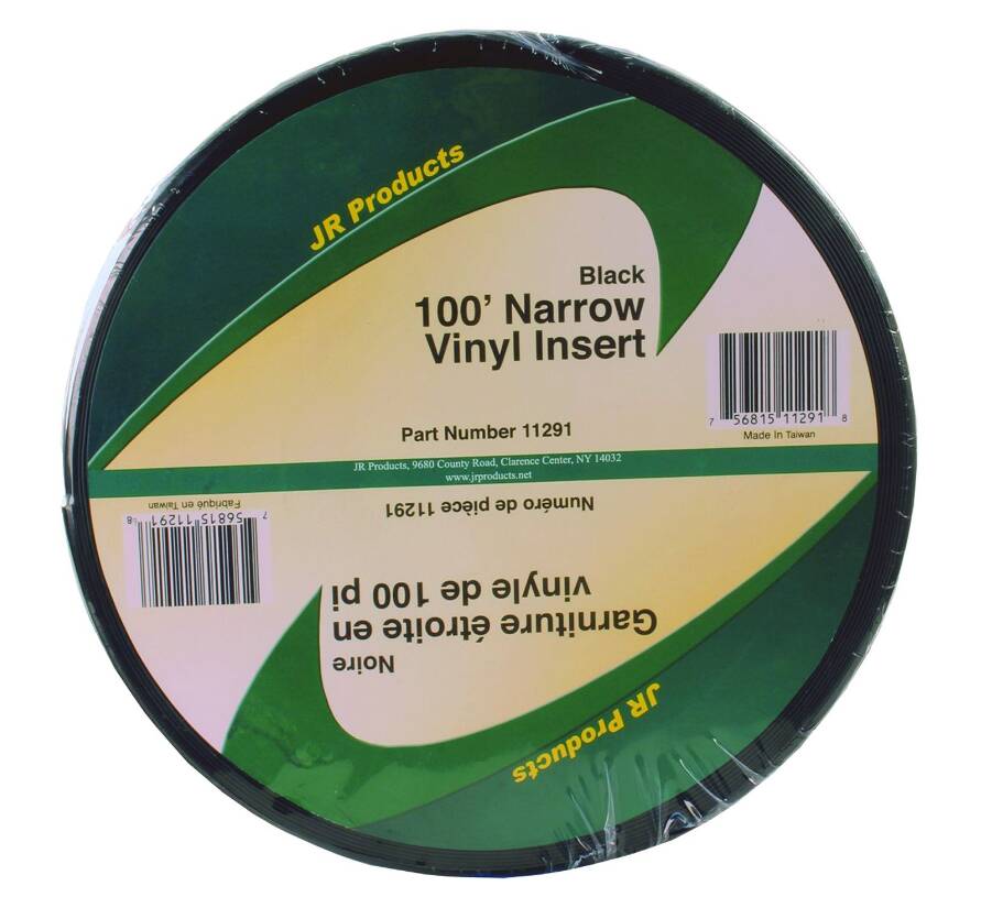 JR Products 100' Black Vinyl Narrow Trim Insert • 11291