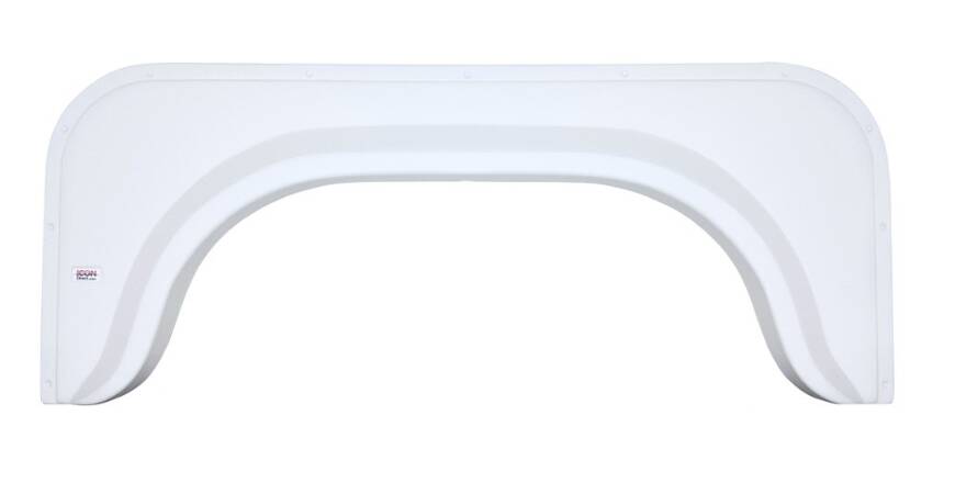 Icon FS350 45-1/8"L x 18-5/8"H (12-1/8" Arch Heigh) Polar White Single Axle Fender Skirt • 00400