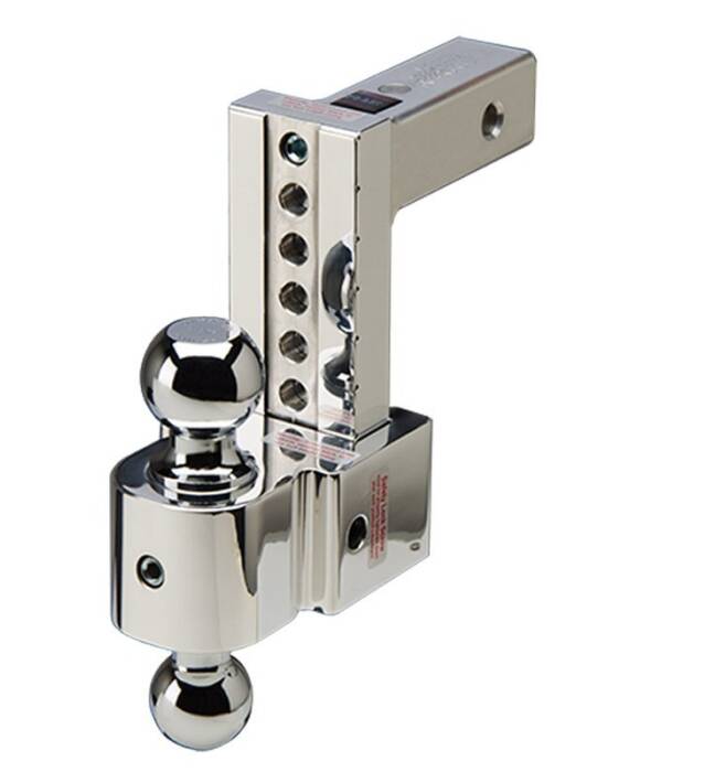 Fastway Flash Silent Tow 2-Chrome Ball Mount, 6" Drop, 7" Rise, 10K Lbs, 2" Hitch • 47-00-3600