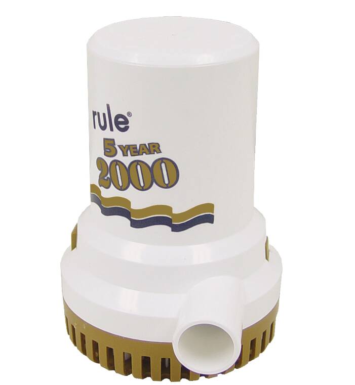 Rule Gold Series 12 V 2000 GPH Electric Impeller Submersible Bilge Pump • 09