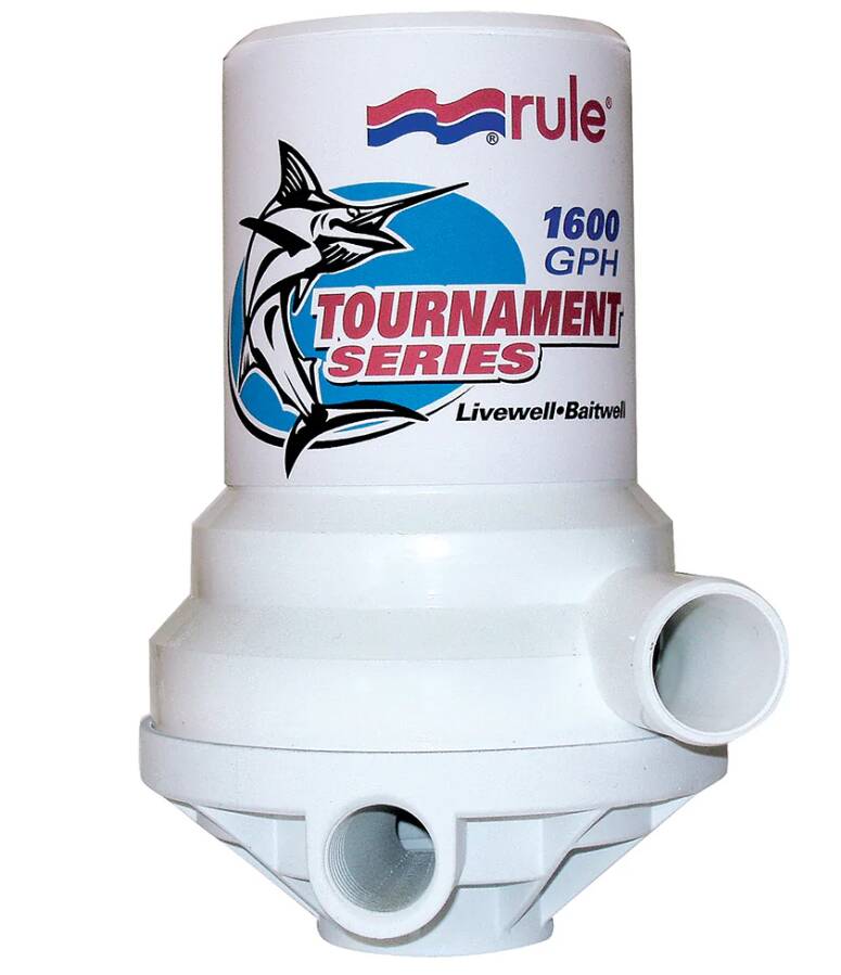 Rule Tournament Series 1600 GPH Livewell Pump Dual Port • 209FDP