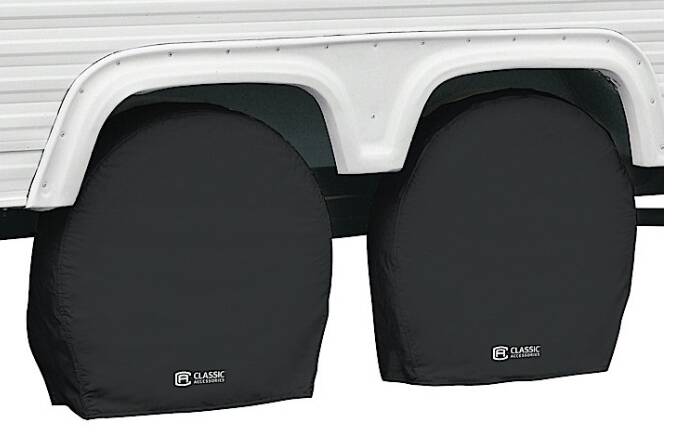 Classic Accessories 19-22" RV Wheel Covers - Black • 80-235-300402-00