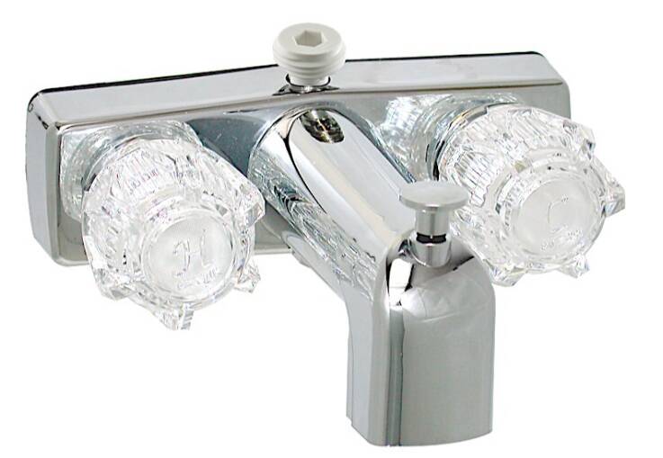Valterra Phoenix RV Tub and Shower Diverter Faucet w/ D-Spud - Dual Knob Handle - Chrome • PF213363