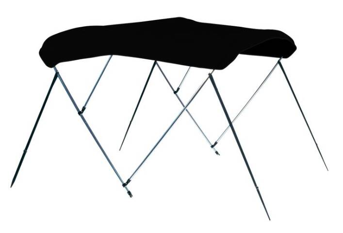 Carver Jet Black Sunbrella Acrylic 3-Bow Ready to Assemble Bimini Canvas with Storage Boot, 6' L x 73"-78" W x H • 603A-02