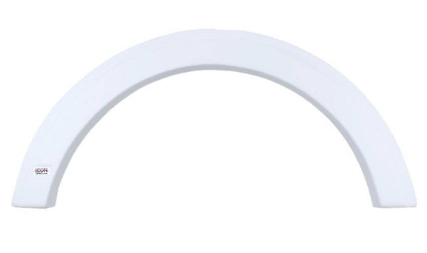 Icon FS1759 36-3/8"L x 16-1/2"H (12-3/4" Arch Heigh) Polar White Single Axle Fender Skirt for Wolverine Class C Model • 01759