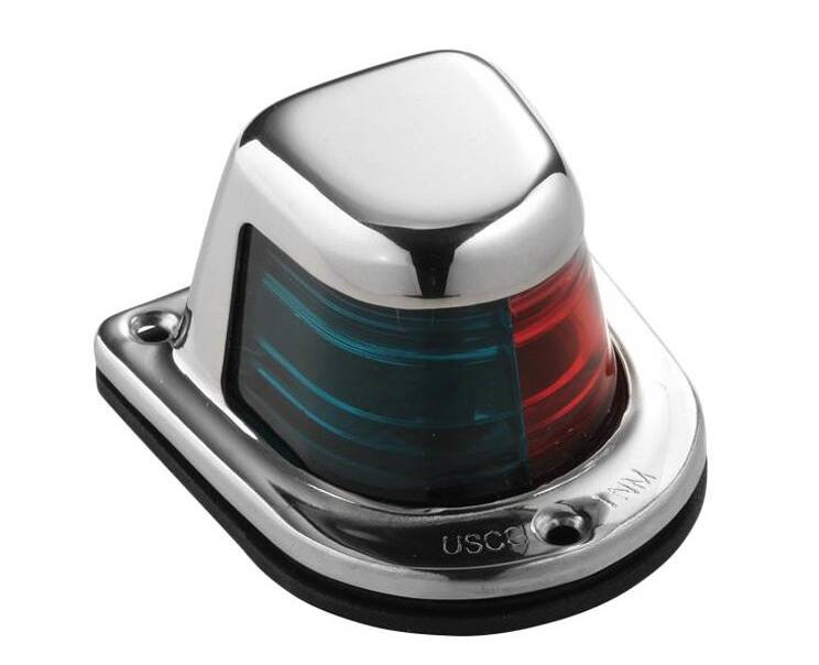 Attwood 12 V Stainless Steel Deck Mount Bi-Color Side Light • 66318-7