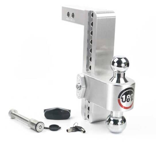 Weigh Safe 180 Turnover Ball 10" Drop Hitch with 2" Shank & Chrome Plated 2 & 2-5/16" Ball Keyed Alike • CTB10-2-KA